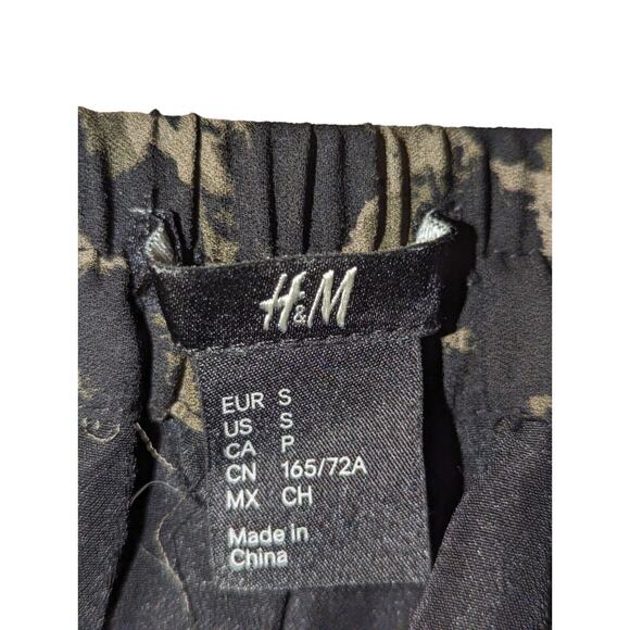 H&M Women's Small Pleated Brown Black Animal Print Skirt Flared Leopard Chic - Picture 3 of 11